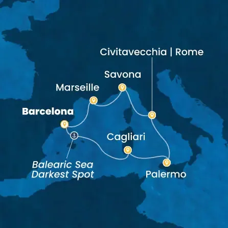 Route 7 Nächte - Spanien,  Italien,  Frankreich