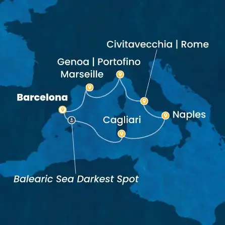 Route 7 Nächte - Spanien,  Italien,  Frankreich