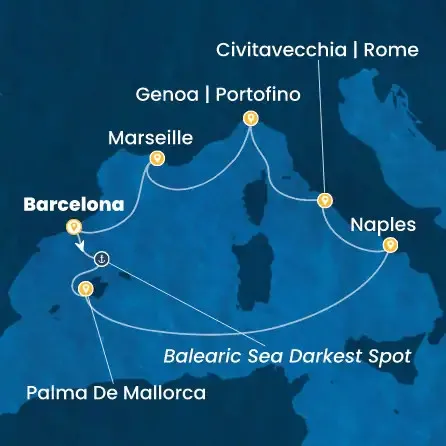 Route 7 Nächte - Spanien,  Balearen (Spanien),  Italien,  Frankreich