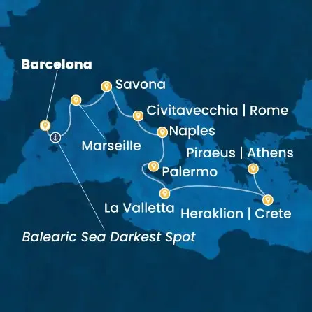 Route 9 Nächte - Spanien,  Frankreich,  Italien,  Malta,  Griechenland
