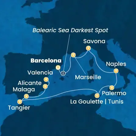 Route 11 Nächte - Spanien,  Frankreich,  Italien,  Tunesien,  Marokko