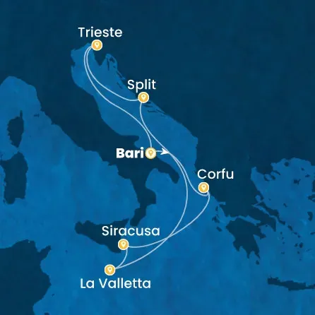 Route 7 Nächte - Italien,  Griechenland,  Malta,  Kroatien