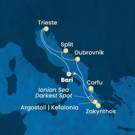 Route 7 Nächte - Italien,  Griechenland,  Kroatien