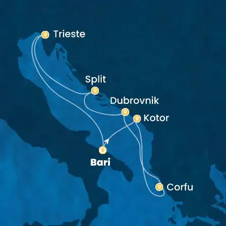 Route 7 Nächte - Italien,  Montenegro,  Griechenland,  Kroatien