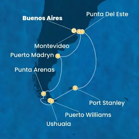 Route 14 Nächte Argentinien, Uruguay, Chile, Falkland Inseln