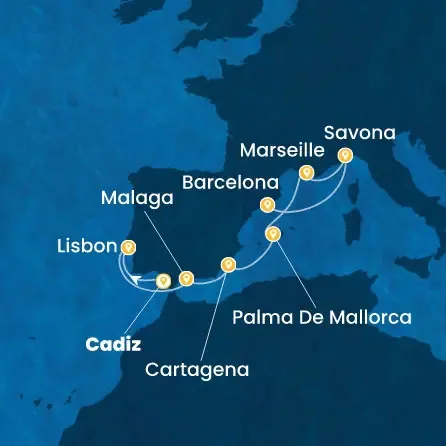Route 10 Nächte Spanien, Portugal, Balearen (Spanien), Frankreich, Italien