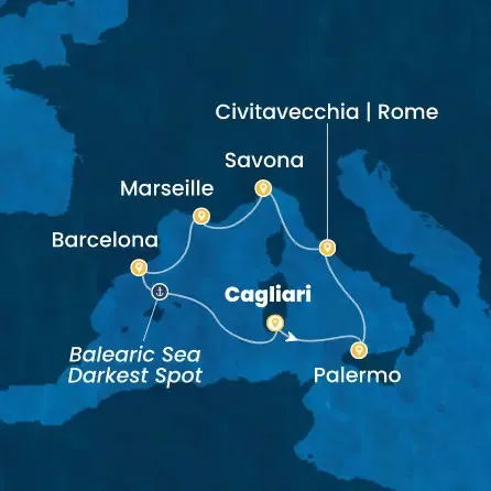 Route 7 Nächte - Italien,  Frankreich,  Spanien