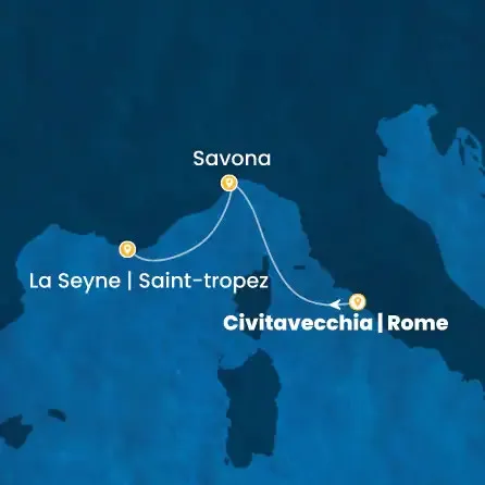 Route 2 Nächte - Italien,  Frankreich