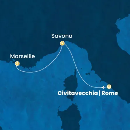 Route 2 Nächte - Italien,  Frankreich