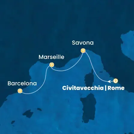 Route 3 Nächte - Italien,  Frankreich,  Spanien