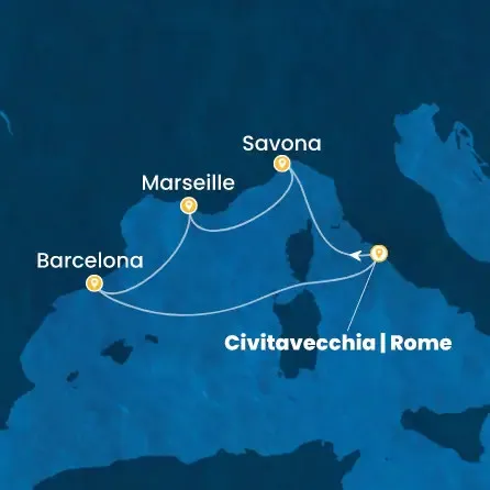 Route 5 Nächte - Italien,  Frankreich,  Spanien
