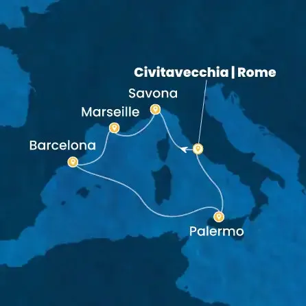 Route 6 Nächte - Italien,  Frankreich,  Spanien