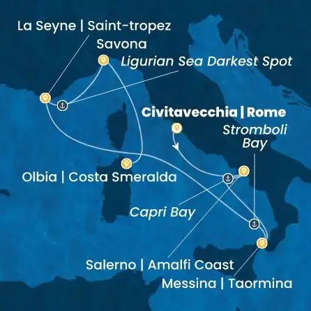 Route 6 Nächte - Italien,  Frankreich