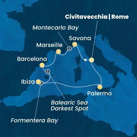 Route 7 Nächte - Italien,  Frankreich,  Spanien,  Balearen (Spanien)