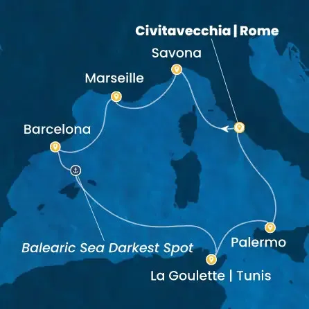 Route 7 Nächte - Italien,  Frankreich,  Spanien,  Tunesien