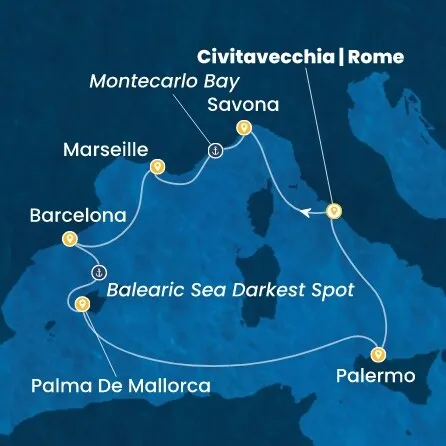 Route 7 Nächte - Italien,  Frankreich,  Spanien,  Balearen (Spanien)