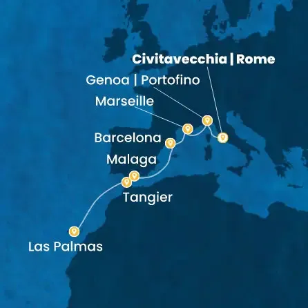 Route 8 Nächte Italien, Frankreich, Spanien, Marokko, Kanaren (Spanien)