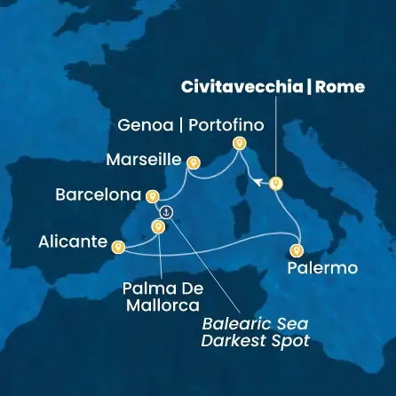 Route 8 Nächte - Italien,  Frankreich,  Spanien,  Balearen (Spanien)