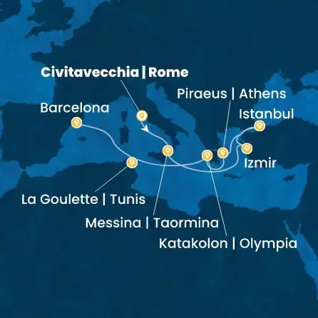 Route 11 Nächte Italien, Türkei, Griechenland, Tunesien, Spanien
