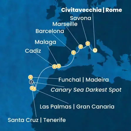 Route 11 Nächte - Italien,  Frankreich,  Spanien,  Kanaren (Spanien),  Madeira