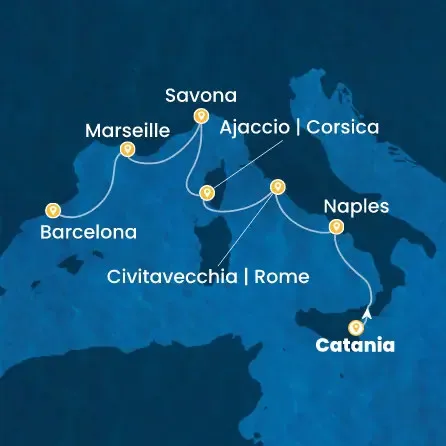 Route 6 Nächte Italien, Korsika (Frankreich), Frankreich, Spanien