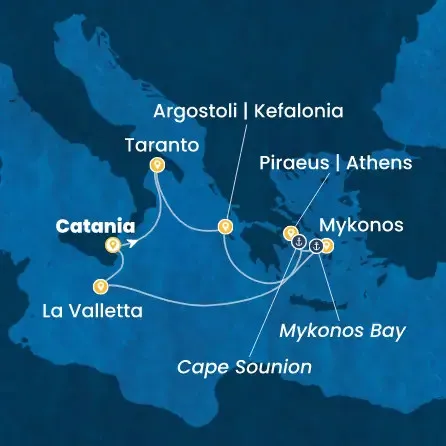 Route 7 Nächte - Italien,  Griechenland,  Malta