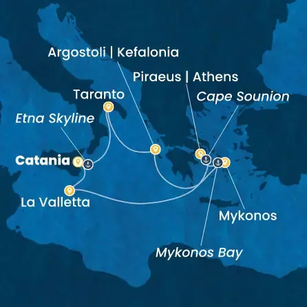 Route 7 Nächte - Italien,  Griechenland,  Malta