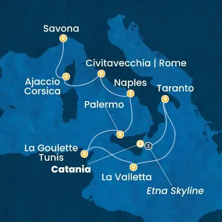 Route 8 Nächte Italien, Malta, Tunesien, Korsika (Frankreich)