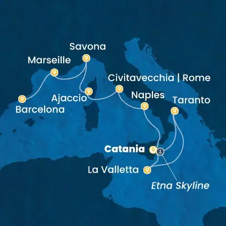 Route 10 Nächte Italien, Malta, Korsika (Frankreich), Frankreich, Spanien
