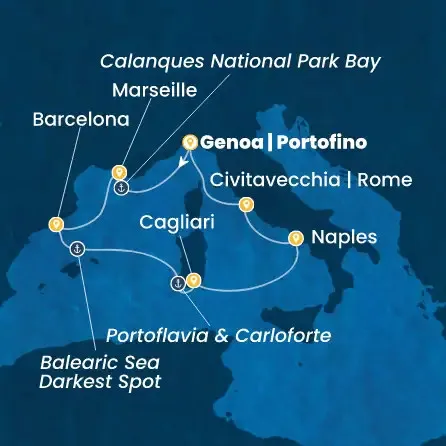 Route 7 Nächte - Italien,  Frankreich,  Spanien