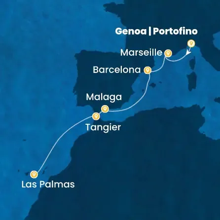 Route 7 Nächte Italien, Frankreich, Spanien, Marokko, Kanaren (Spanien)