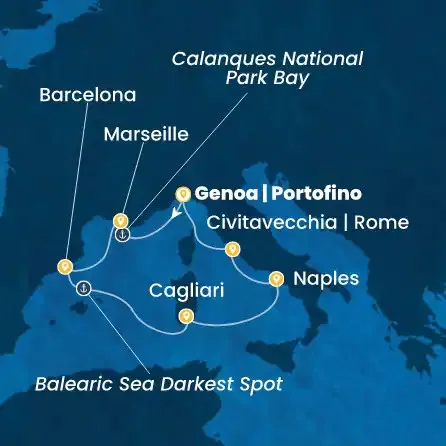 Route 7 Nächte - Italien,  Frankreich,  Spanien