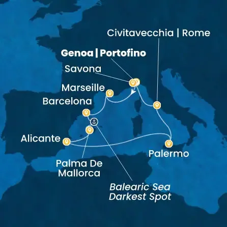 Route 8 Nächte - Italien,  Frankreich,  Spanien,  Balearen (Spanien)
