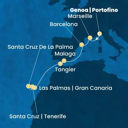 Route 10 Nächte Italien, Frankreich, Spanien, Marokko, Kanaren (Spanien)