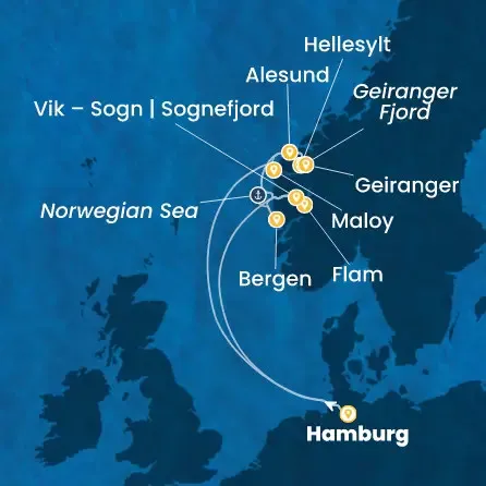 Route 9 Nächte - Deutschland,  Norwegen