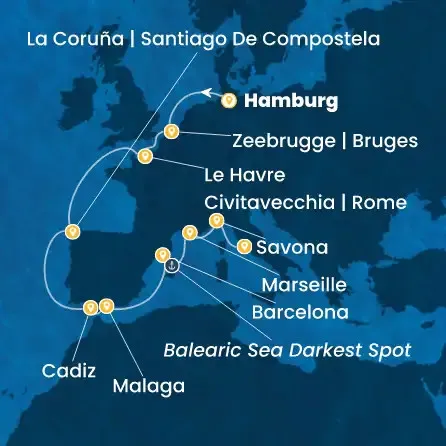 Route 13 Nächte Deutschland, Belgium, Frankreich, Spanien, Italien