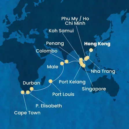 Route 29 Nächte - China,  Vietnam,  Singapur,  Malaysia,  Sri Lanka,  Malediven,  Mauritius,  Südafrikas