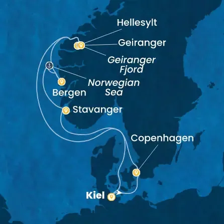 Route 7 Nächte - Deutschland,  Dänemark,  Norwegen