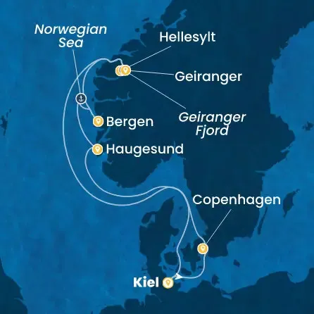 Route 7 Nächte - Deutschland,  Dänemark,  Norwegen