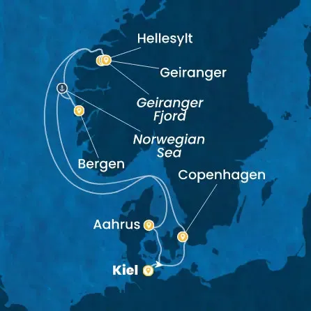 Route 7 Nächte - Deutschland,  Dänemark,  Norwegen