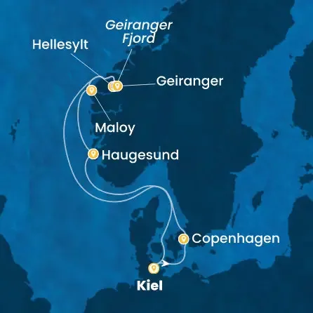 Route 7 Nächte - Deutschland,  Dänemark,  Norwegen