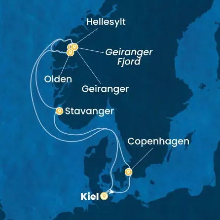Route 7 Nächte - Deutschland,  Dänemark,  Norwegen
