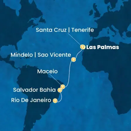 Route 12 Nächte - Kanaren (Spanien),  Kapverdische Inseln,  Brasilien