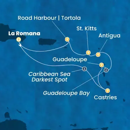 Route 7 Nächte - Dominik. Republik,  Antillen,  Jungferninseln