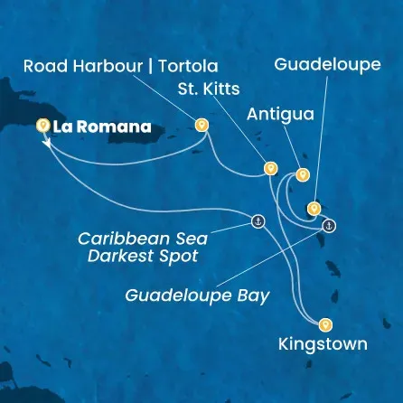 Route 7 Nächte - Dominik. Republik,  Antillen,  Jungferninseln