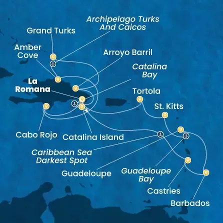 Route 14 Nächte - Dominik. Republik,  Antillen,  Jungferninseln,  Turks Inseln