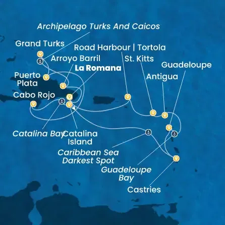 Route 14 Nächte - Dominik. Republik,  Antillen,  Jungferninseln,  Turks Inseln