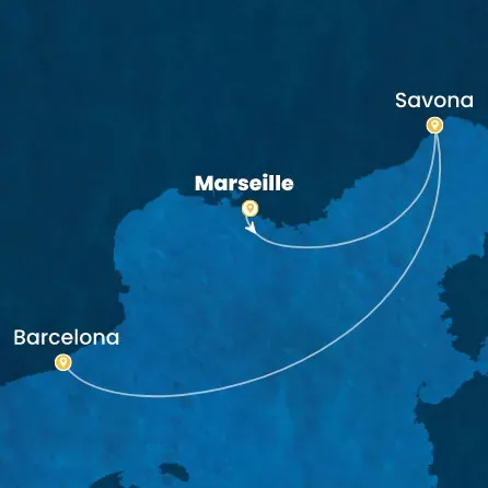 Route 2 Nächte - Frankreich,  Italien,  Spanien