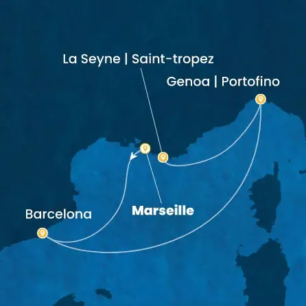 Route 3 Nächte - Frankreich,  Spanien,  Italien