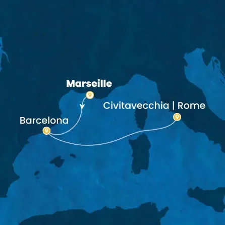 Route 3 Nächte - Frankreich,  Spanien,  Italien